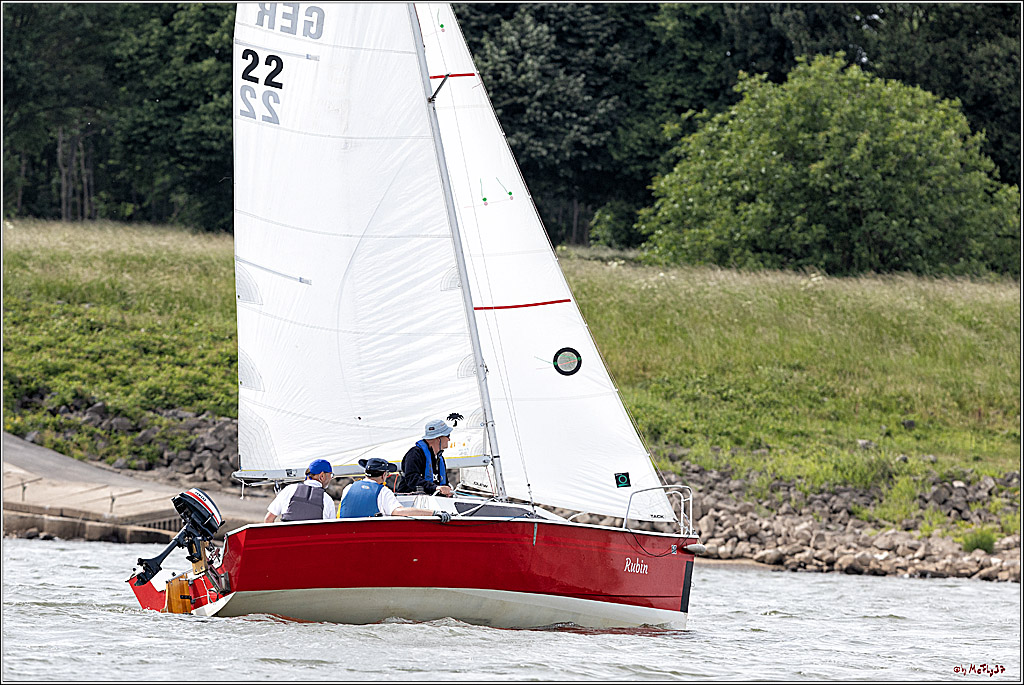 100 Jahre Rheinwoche 2022 - 2. Wettfahrt  Hitdorf - Duesseldorf, 03.06.2022,